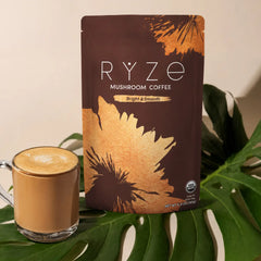 RYZE Mushroom Coffee — Organic Instant Coffee with Cordyceps & Reishi, 30 Servings J8