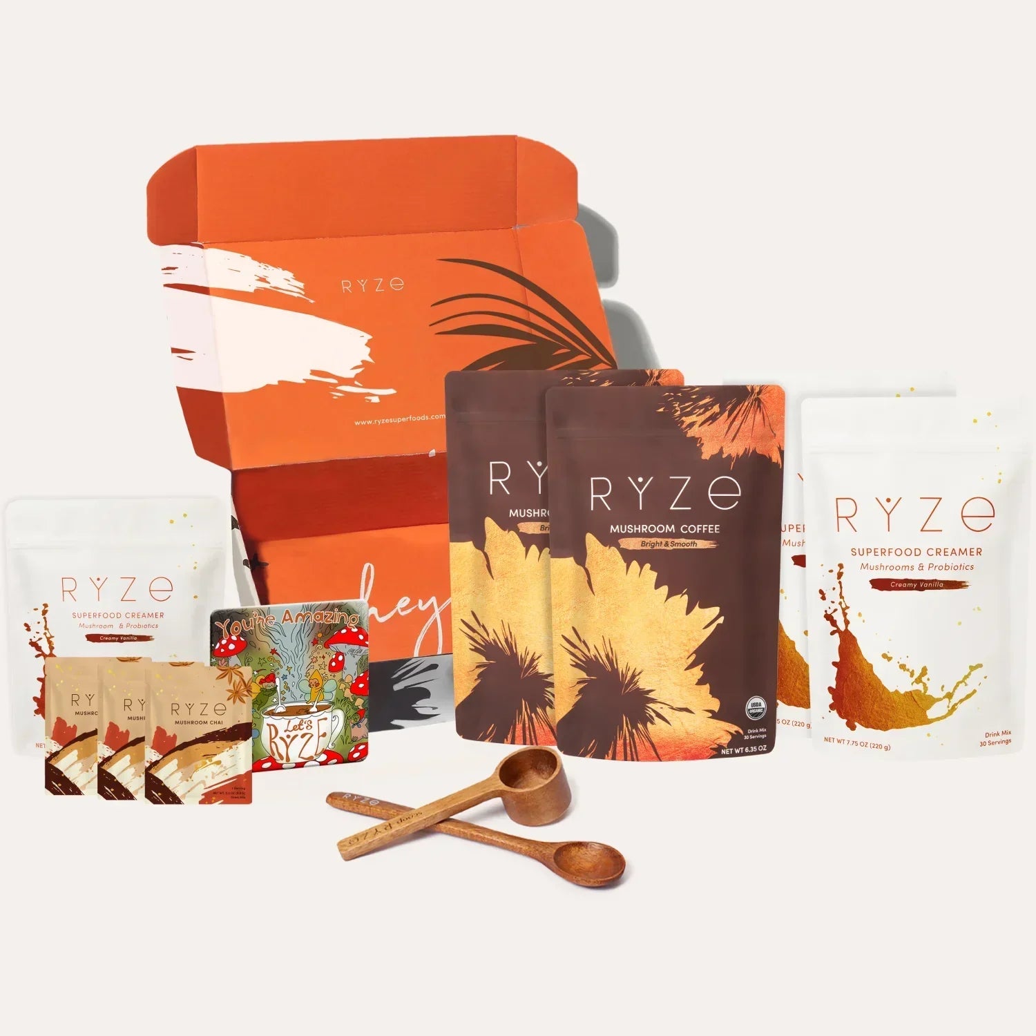 RYZE Lovers Gift Set: 2 Coffees + 2 Creamers I3