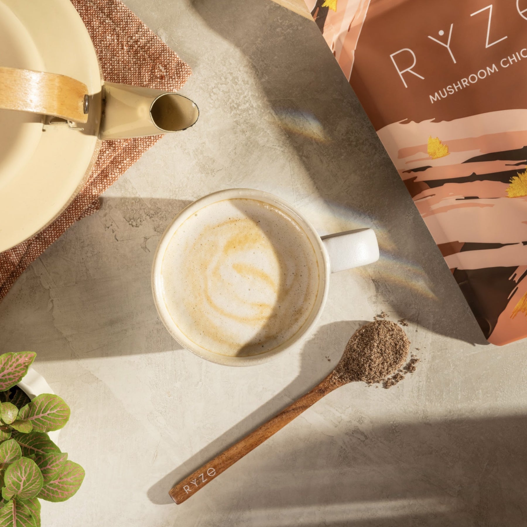 RYZE Mushroom Chicory — Organic Instant Chicory with Shitake & Lions mane, 30 Servings O4