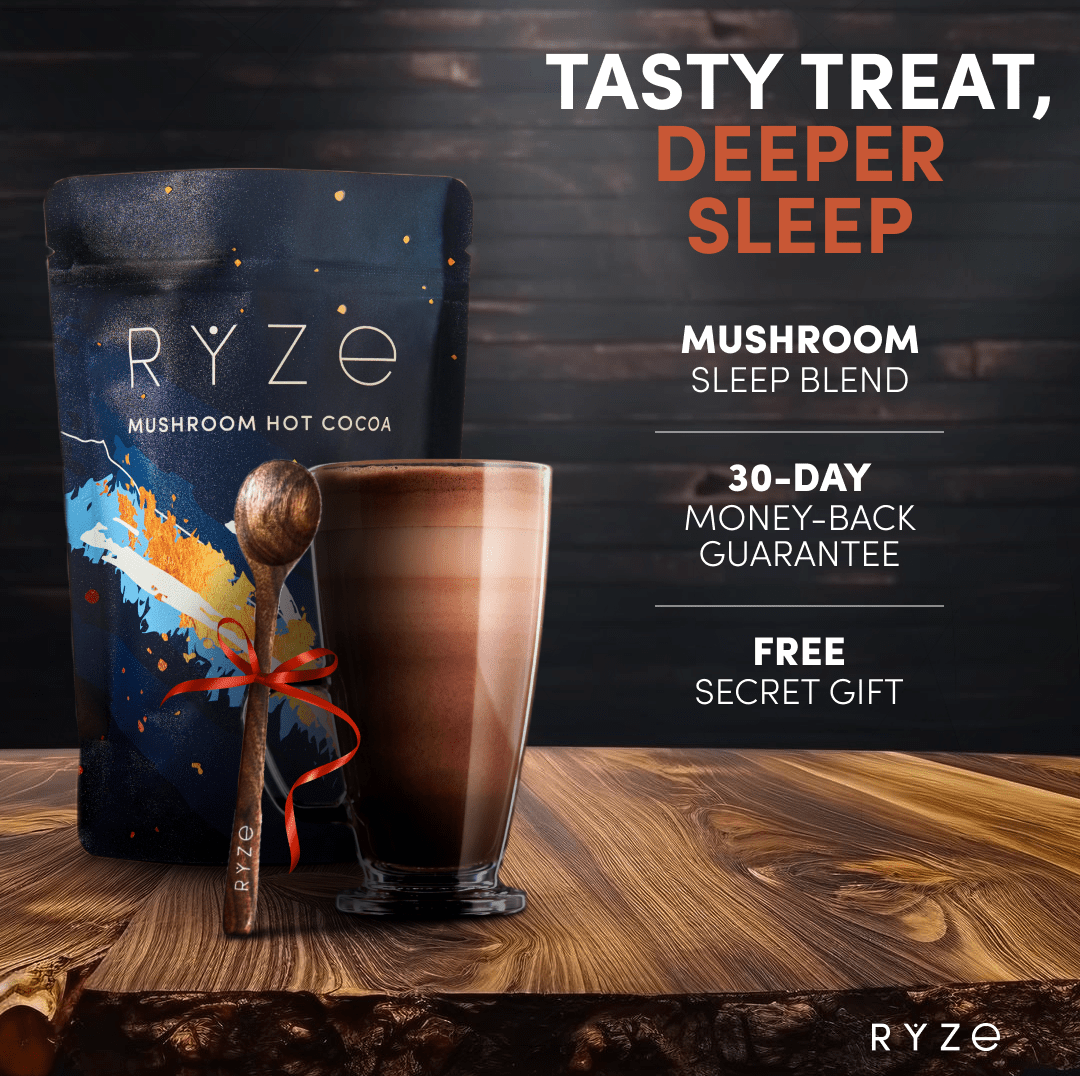 RYZE Hot Cocoa - with 6 Sleep Superfoods to Help Fall Asleep and Stay Asleep X8