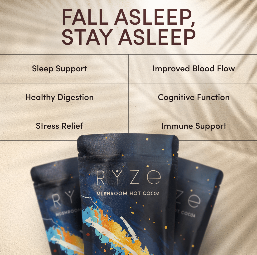 RYZE Hot Cocoa - with 6 Sleep Superfoods to Help Fall Asleep and Stay Asleep X8
