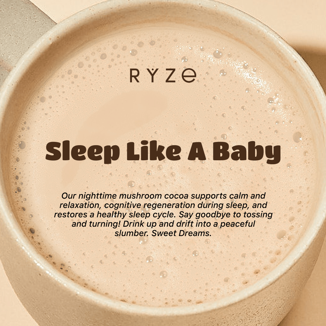 RYZE Hot Cocoa - with 6 Sleep Superfoods to Help Fall Asleep and Stay Asleep X8