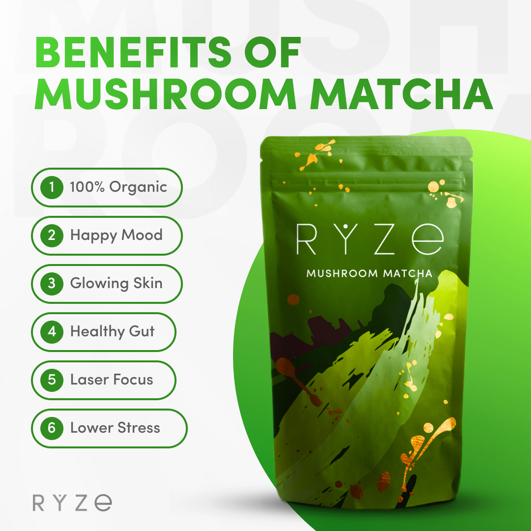 RYZE Organic Mushroom Matcha Starter Kit (60 servings) G0